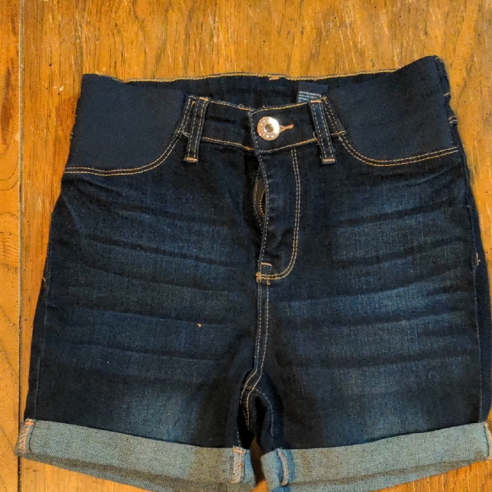 Dark Denim Cuffed Shorts
